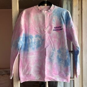 Blackpink Selena Gomez Pink Blue Ice Cream Tie-Dye Long Sleeve Crew Neck Sweater